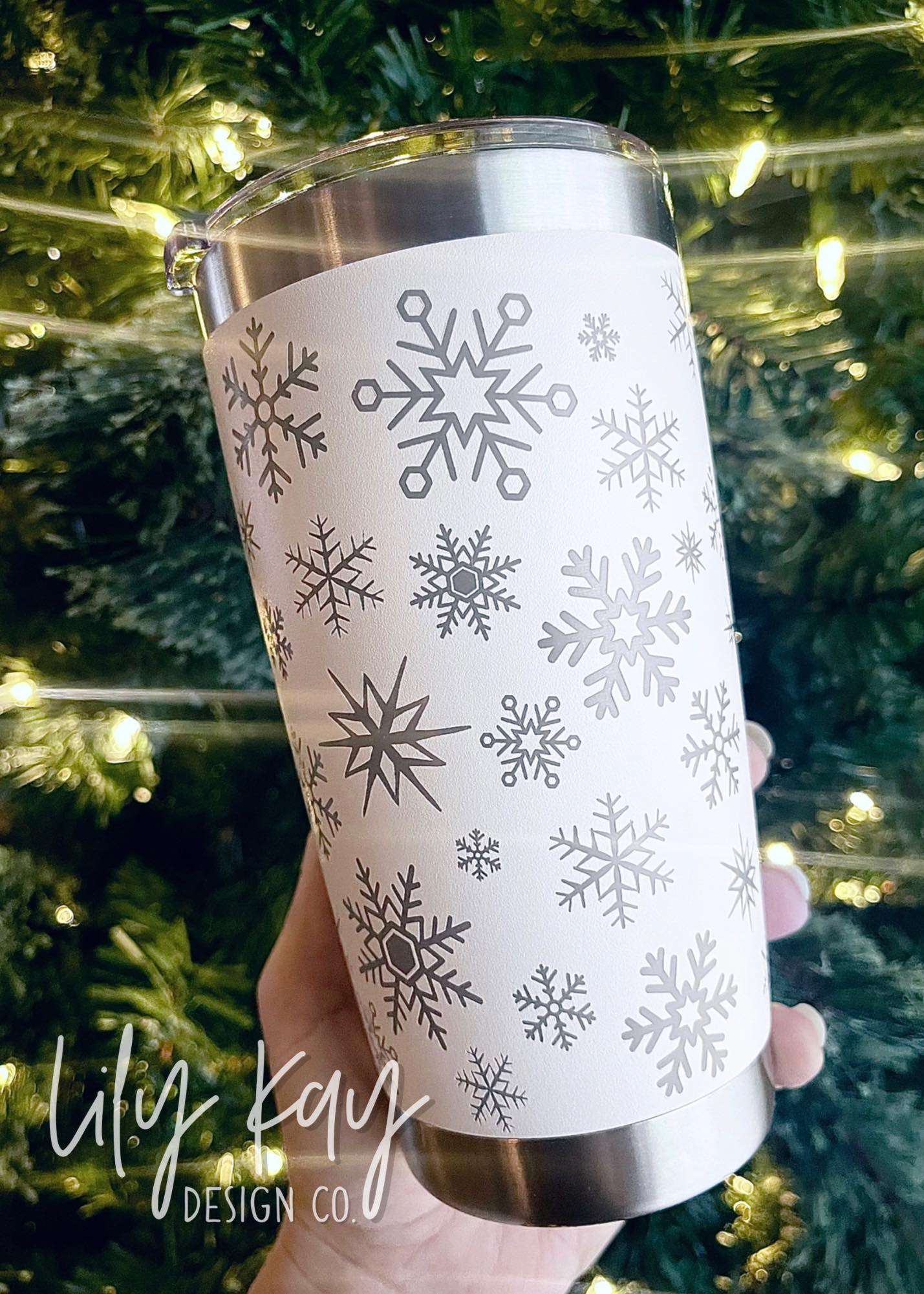 Snowflake Engraved Tumbler