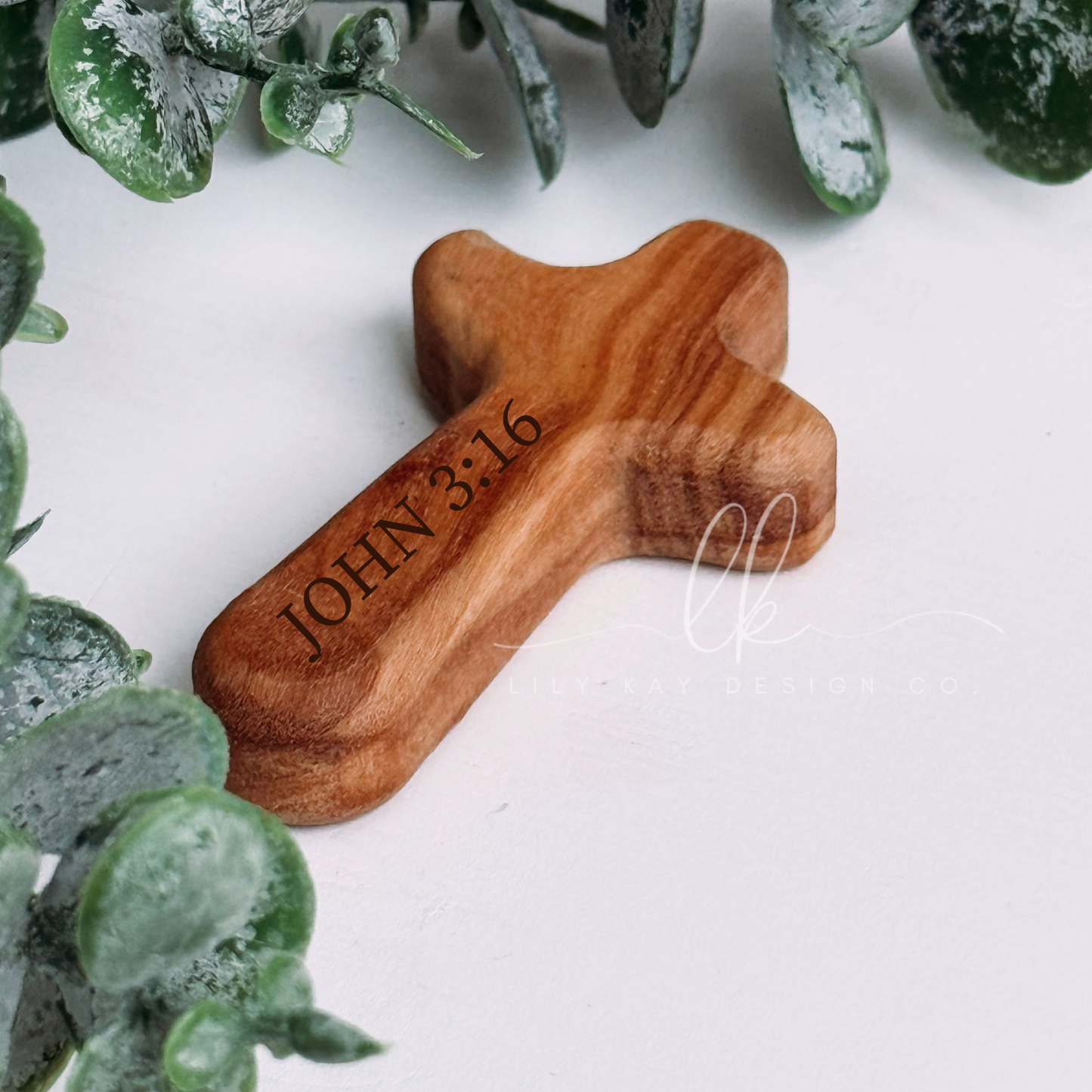 Personalized Olive Wood Pocket Cross