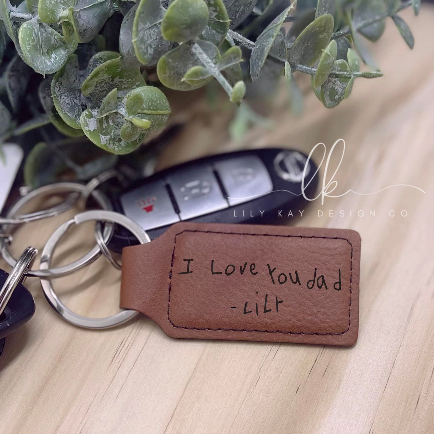 Custom Engraved Leatherette Keychain