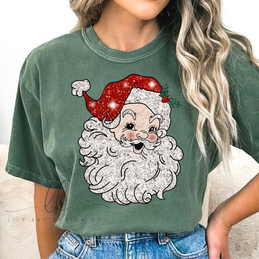 Faux Sequin Santa