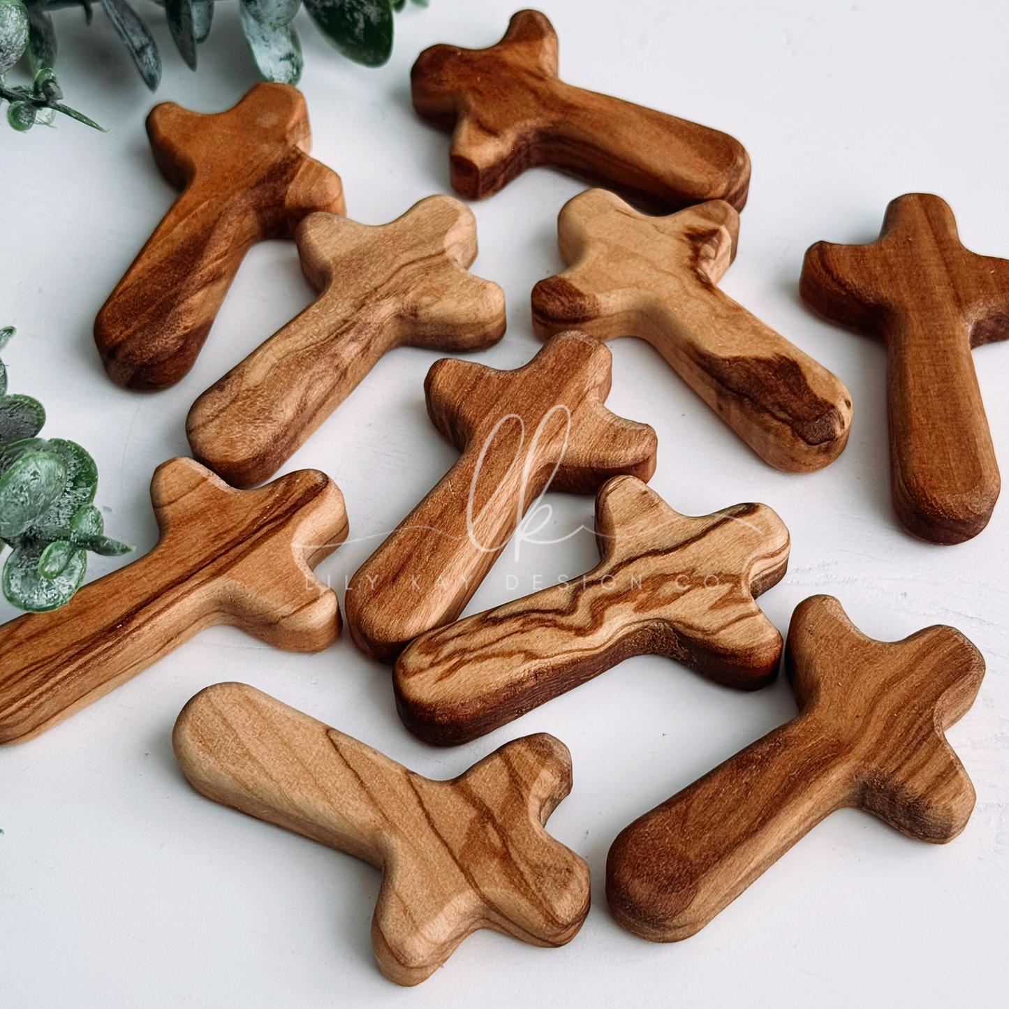 Personalized Olive Wood Pocket Cross