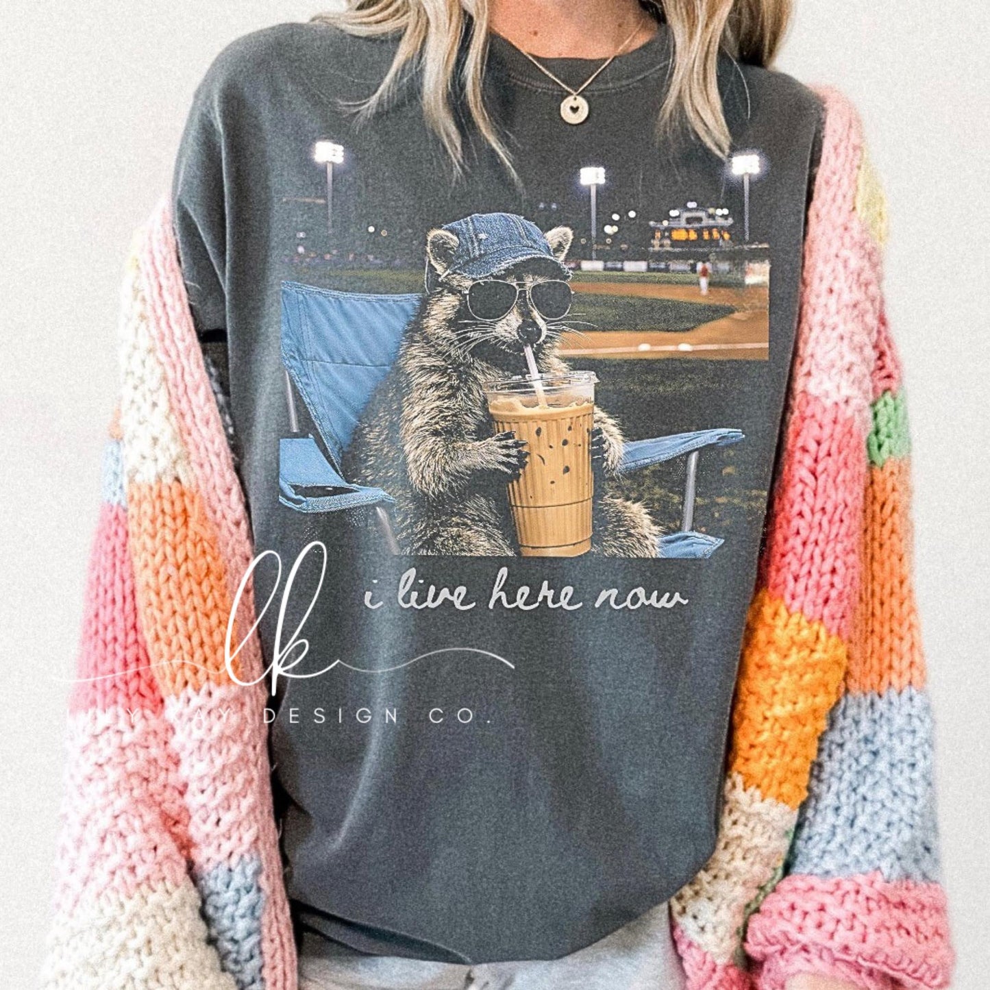 "I Live Here Now" Baseball Raccoon