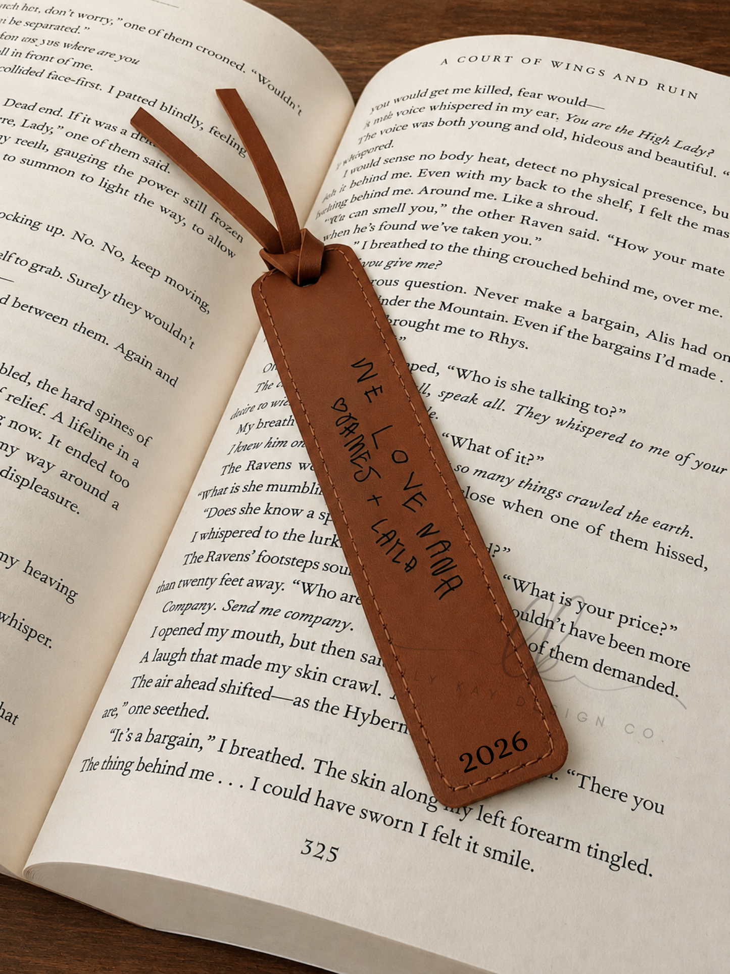 Custom Engraved Leatherette Bookmark