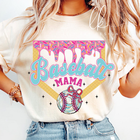Baseball Mama Ice Cream Drip