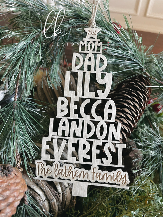 Family Name Tree Ornament