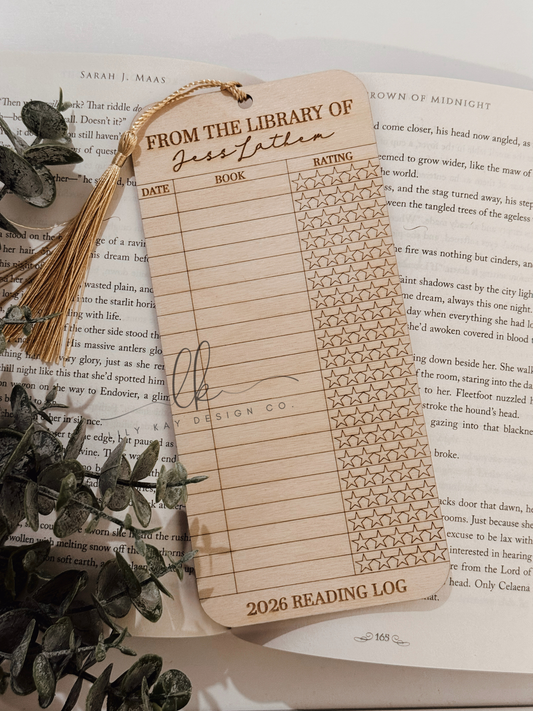 2026 Book Log Bookmark