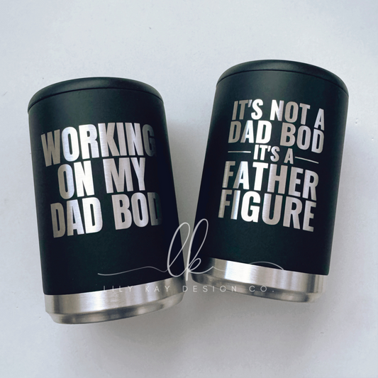 Engraved Matte Black Can Cooler