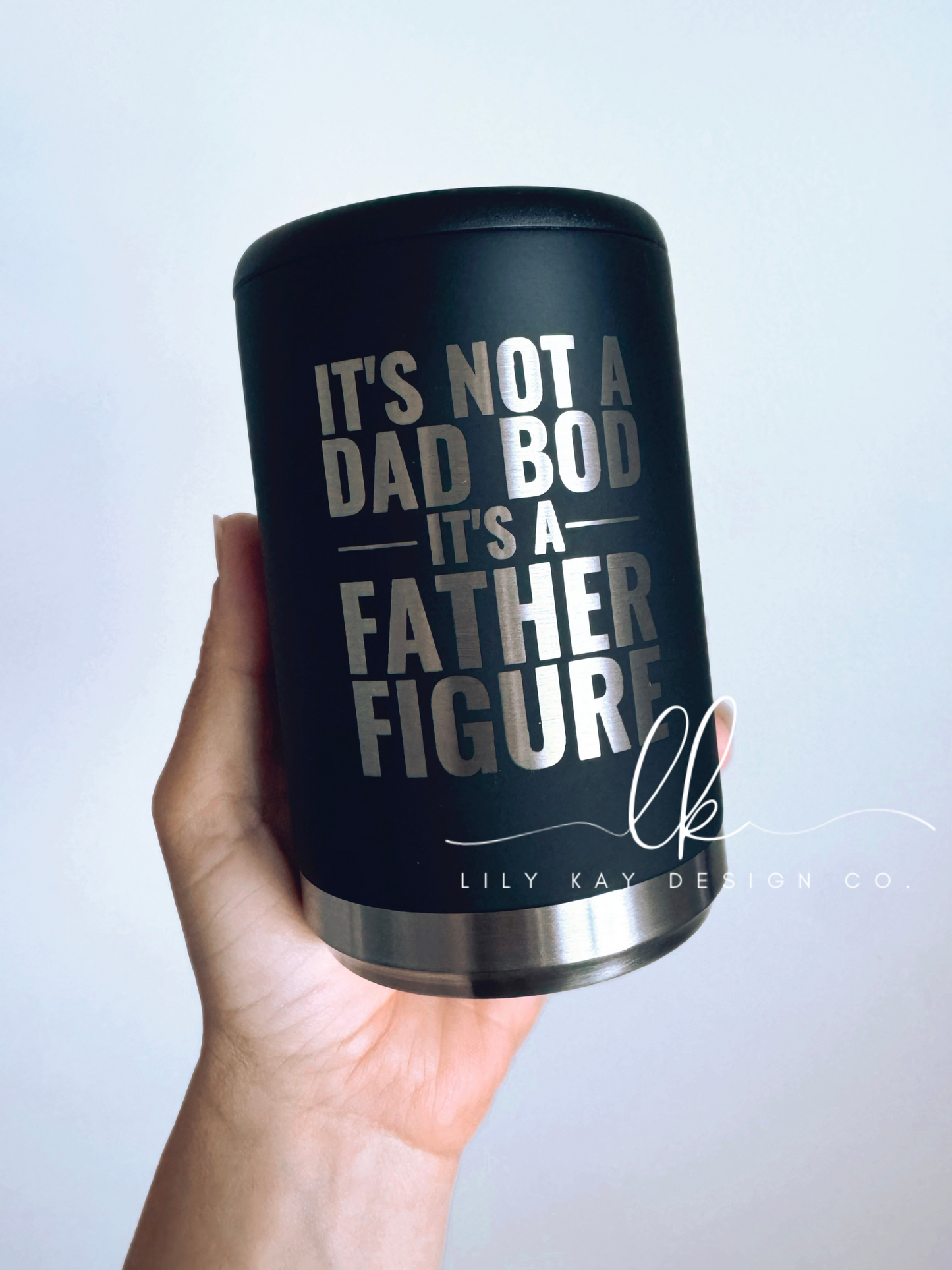 Engraved Matte Black Can Cooler