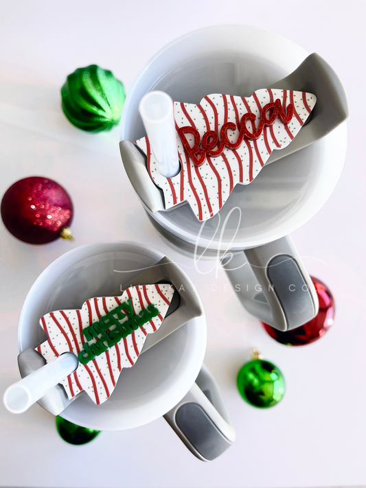 Christmas Tree Cake Tumbler Topper