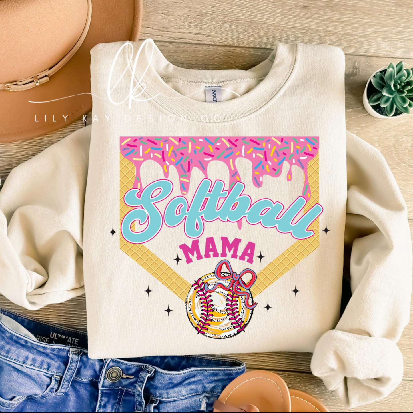 Softball Mama Ice Cream Drip