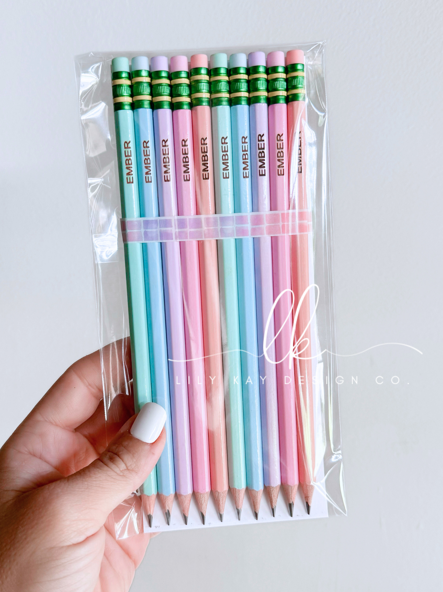 Personalized Yellow or Pastel Pencils