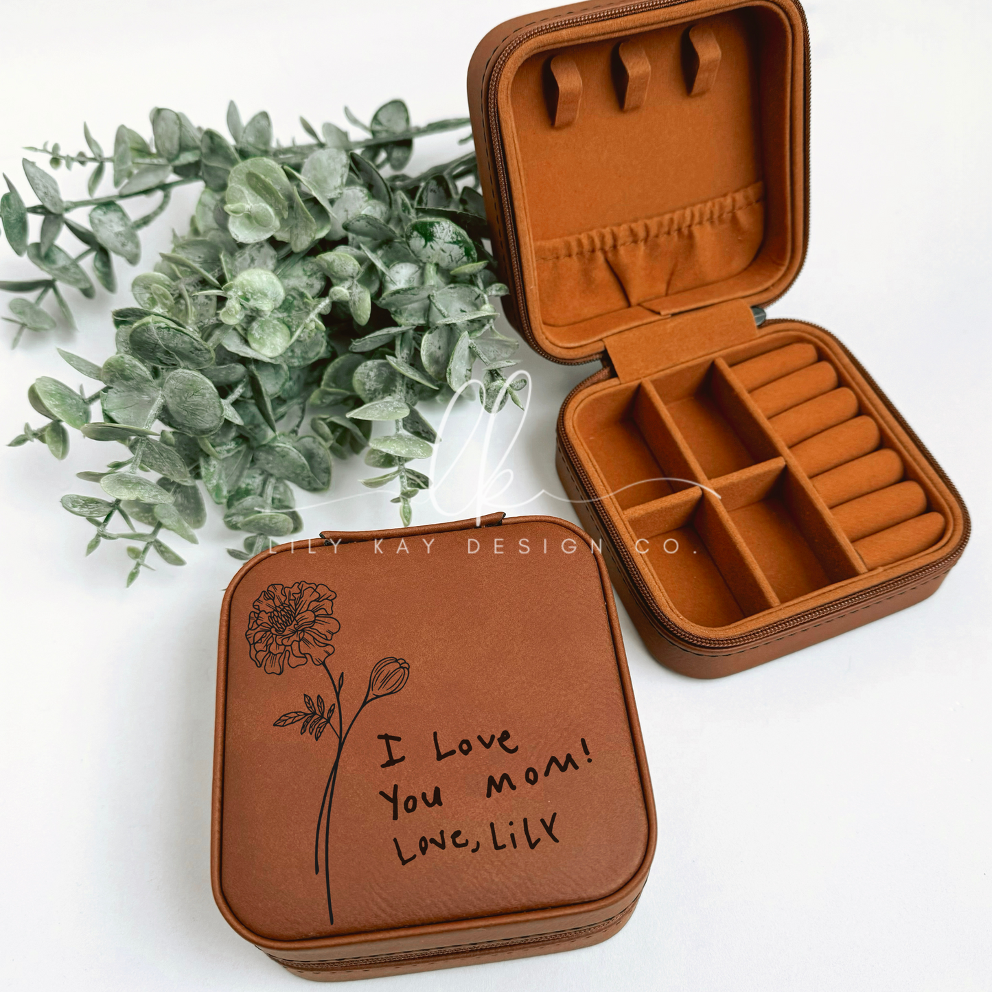 Custom Engraved Leatherette Jewelry Box