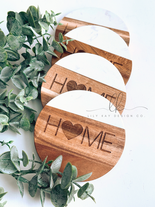 Custom "HOME" Coasters