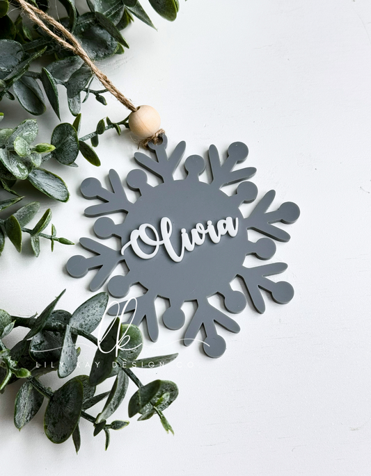 Personalized Snowflake Ornament/Stocking Tag