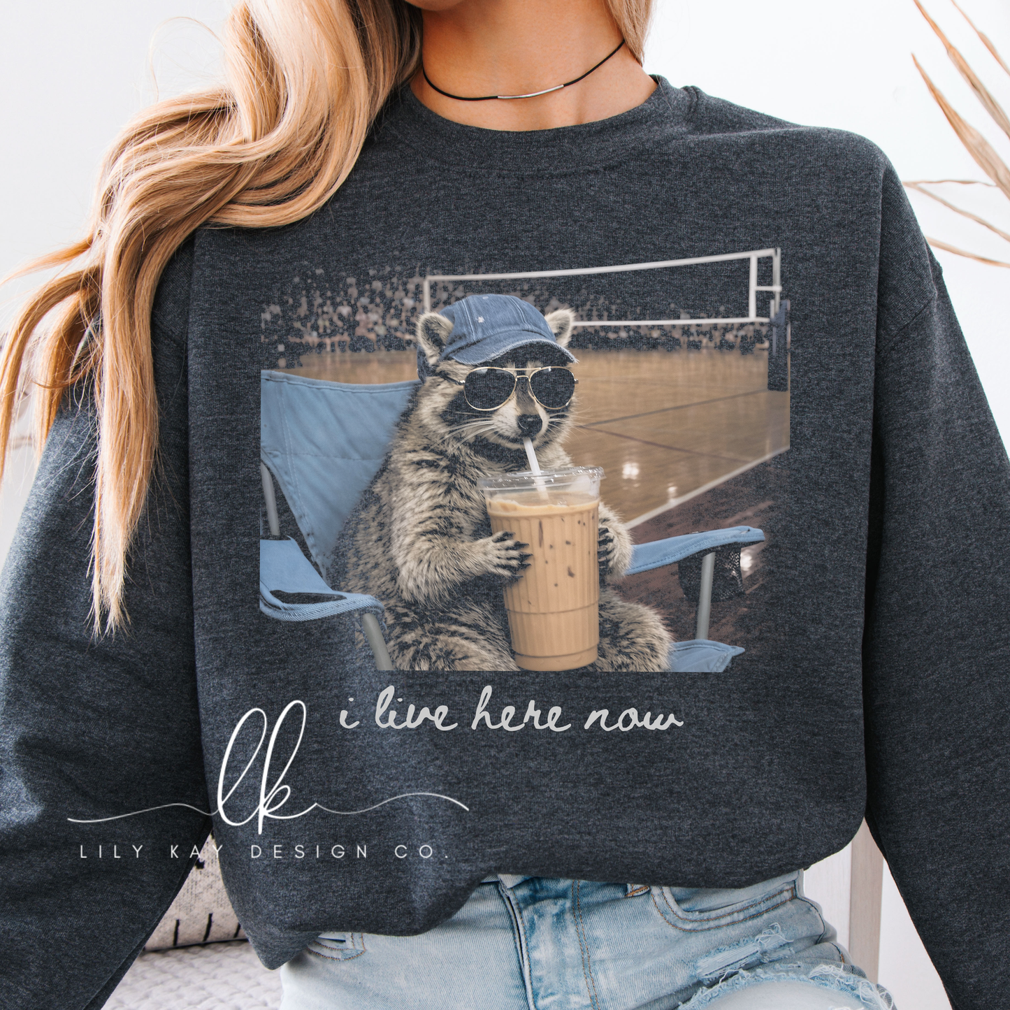 "I Live Here Now" Volleyball Raccoon