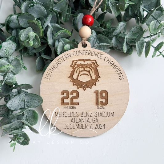 GA Bulldogs SEC Championship Ornament