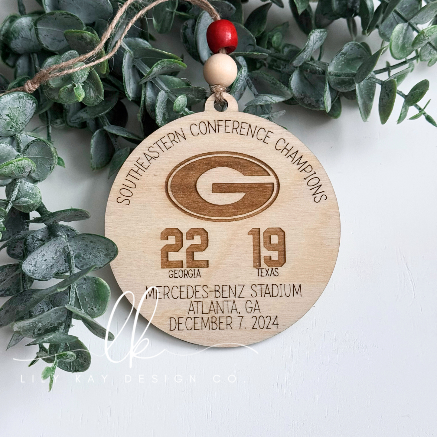 GA Bulldogs SEC Championship Ornament