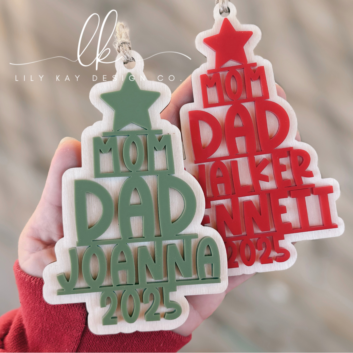 Family Name Tree Ornament (Color)