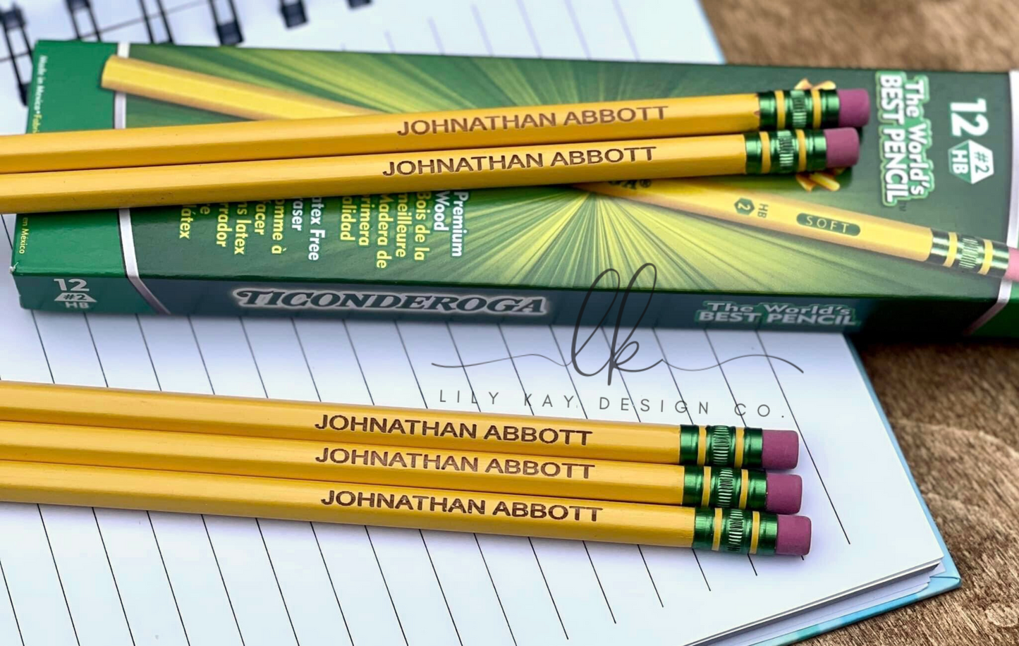 Personalized Yellow or Pastel Pencils - MOQ 3