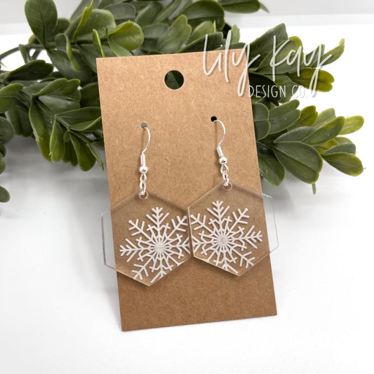 Acrylic Snowflake Earrings
