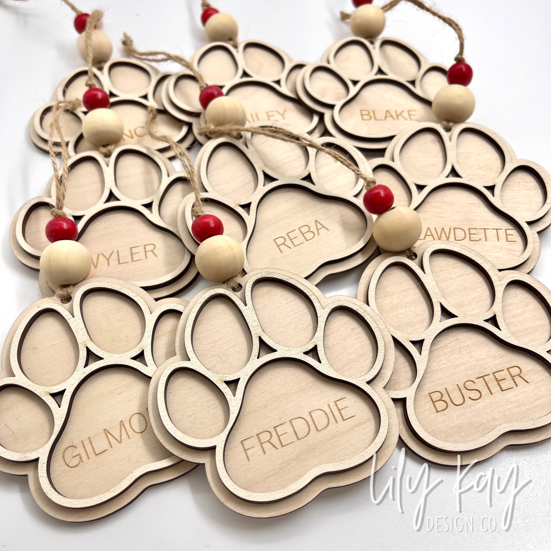 Personalized Paw Print Ornament