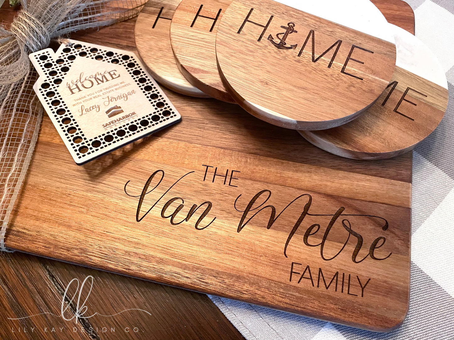 Custom Gift Set | Serving Board | Coasters | Tag